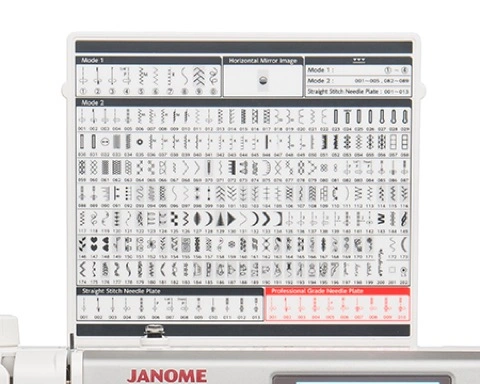 Janome Memory Craft 6700P showcasing 10 inches of professional all-metal seamless flatbed sewing workspace near Wake Forest, NC.