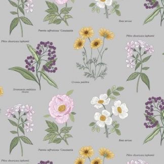 Lewis & Irene - Botanic Garden - Flowers on Light Grey - A453.2