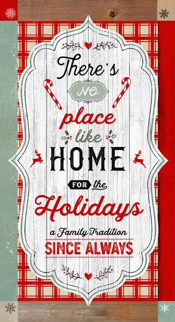 Christmas Memories - 24" Word Panel - 5253P-81 Red/Teal