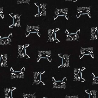 Michael Miller Fabrics - Cubic Kitties- CX8038-BLAC-D