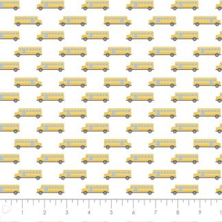 Camelot Fabrics - Teachers Rule - Yellow School Bus