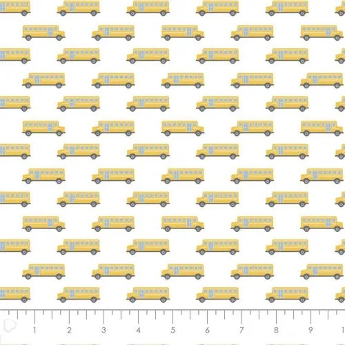 Camelot Fabrics - Teachers Rule - Yellow School Bus