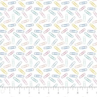 Camelot Fabrics - Teachers Rule - Paperclips - Pastel