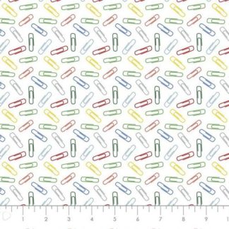 Camelot Fabrics - Teachers Rule - Paperclips