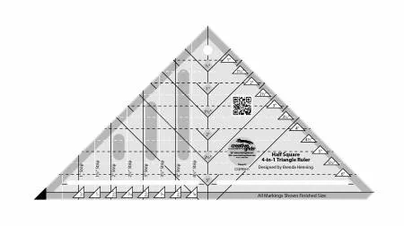 Creative Grids Half-Square 4-in-1 Triangle Quilt Ruler # CGRBH1 Creative Grids Half-Square 4-in-1 Triangle Quilt Ruler # CGRBH1
