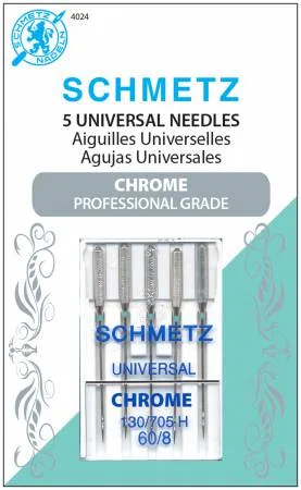 Chrome Universal Schmetz Needle 5 ct, Size 60/8 # 4024