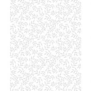 Essentials White on White Tossed Leaves
