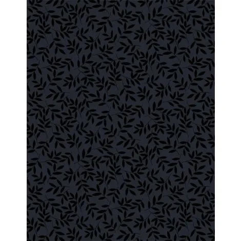 Essentials After Midnight - Black on Black Tossed Leaves