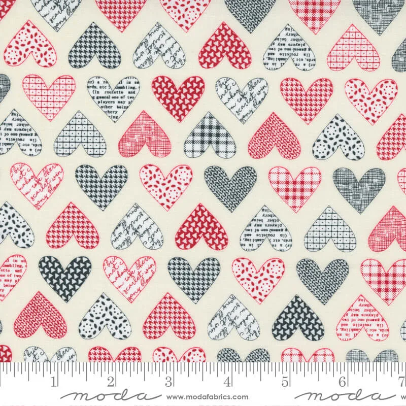 Moda - Flirt Hearts by Sweetwater - Cream Multicolored