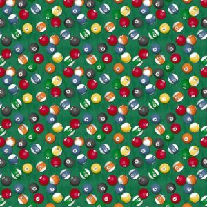 Green Pool table with billiard balls 524123