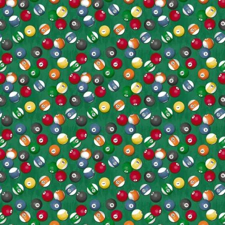 Green Pool table with billiard balls 524123
