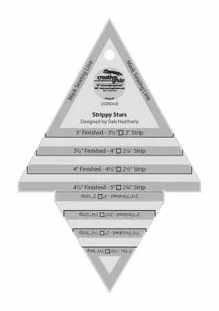Creative Grids Strippy Stars Tool 5in x 7-1/2in Quilt Ruler Creative Grids Strippy Stars Tool 5in x 7-1/2in Quilt Ruler