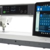 Janome Continental M17 Professional top-tier sewing and embroidery machine on display in the showroom at The Broken Needle in Bunn, NC.