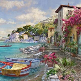 Mediterranean Escape - Impressionist - Digital print. 33 x 43”