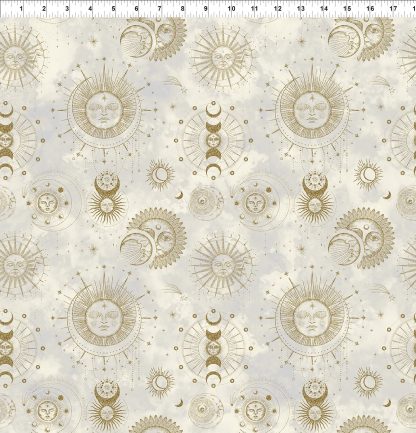 In the Beginnings Fabrics, The Sun, The Moon, and the Stars! -Cream Astrology Toile