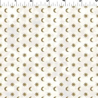 In the Beginnings Fabrics, The Sun, The Moon, and the Stars! -Cream Small Moons and Stars
