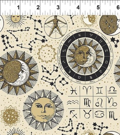 In the Beginnings Fabrics, The Sun, The Moon, and the Stars! -Cream Astrology
