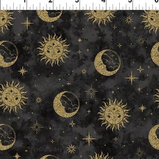 In the Beginnings Fabrics, The Sun, The Moon, and the Stars! -Small Black Suns and Moons