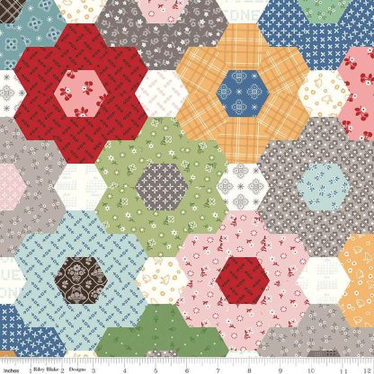 Calico Grandma's Flower Garden Cheater Quilt by Lori Holt