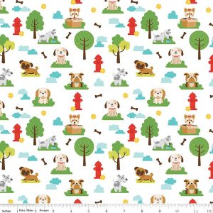 Pets Dogs- White by Lori Whitlock for Riley Blake Designs