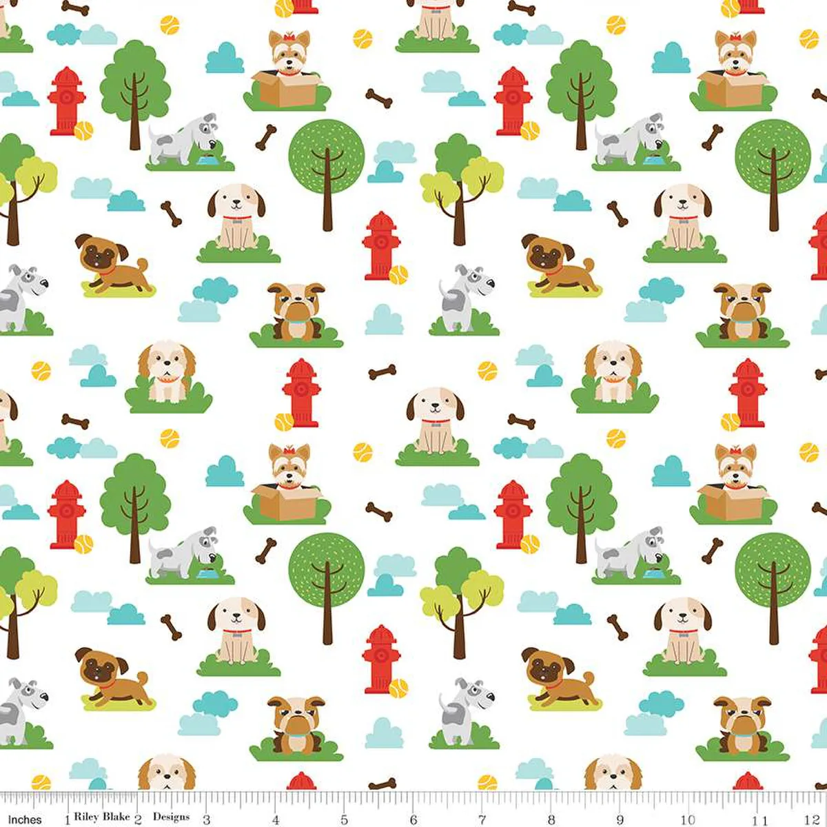 Pets Dogs- White by Lori Whitlock for Riley Blake Designs