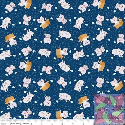 Pets Cats - Navy by Lori Whitlock for Riley Blake Designs