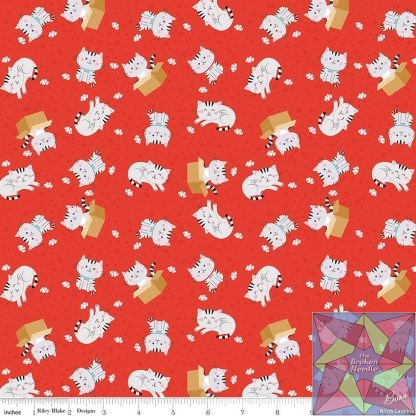 Pets Cats - Red by Lori Whitlock for Riley Blake Designs