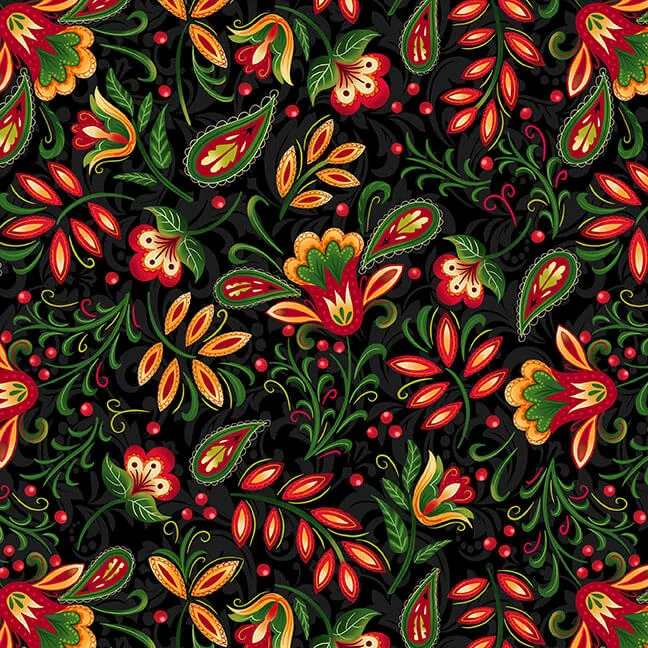 All Spruced up by Satin Moon Designs -2765-99 Floral with Paisley