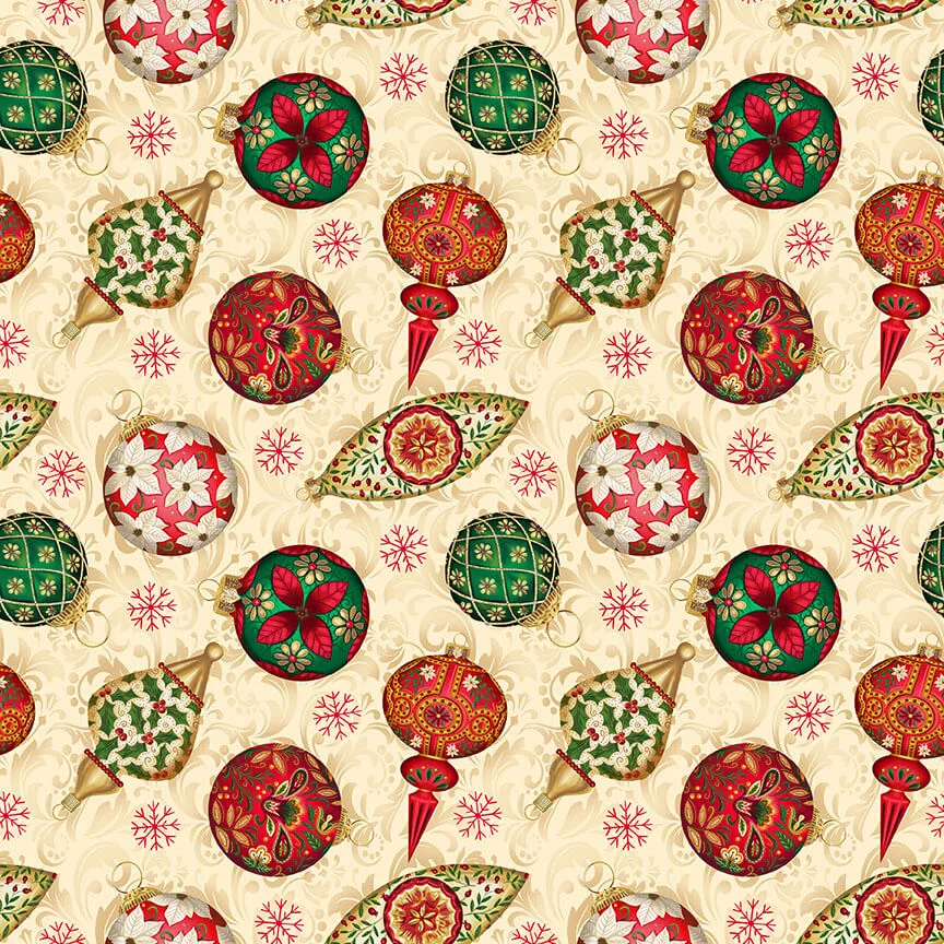 All Spruced up by Satin Moon Designs - 2770-41 Tossed Ornaments