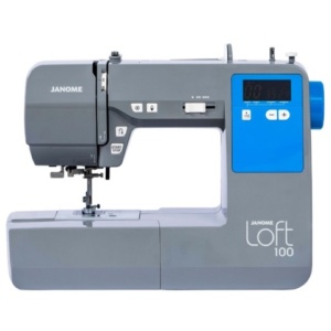 Janome Loft 100 computerized 100-stitch sewing machine on display in the showroom at The Broken Needle in Bunn, NC.