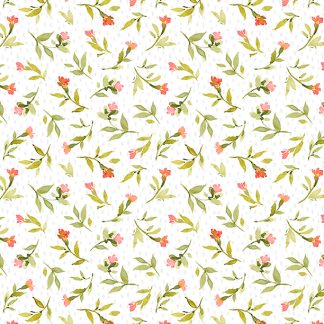Hummingbird Floral by Susan Winget - Flower Toss White