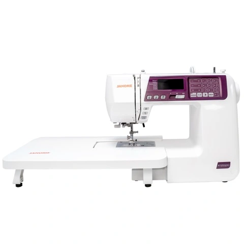 Janome 4120QDC-G sewing machine configured with the included wide quilting extension table layout near Danville and Southern VA.