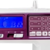 Close-up of the Janome 4120QDC-G backlit LCD informational screen and control touchpad near Raleigh, NC.