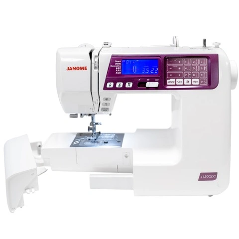 Janome 4120QDC-G convertible free arm configuration with detached accessories storage compartment serving Wilmington and Coastal NC.