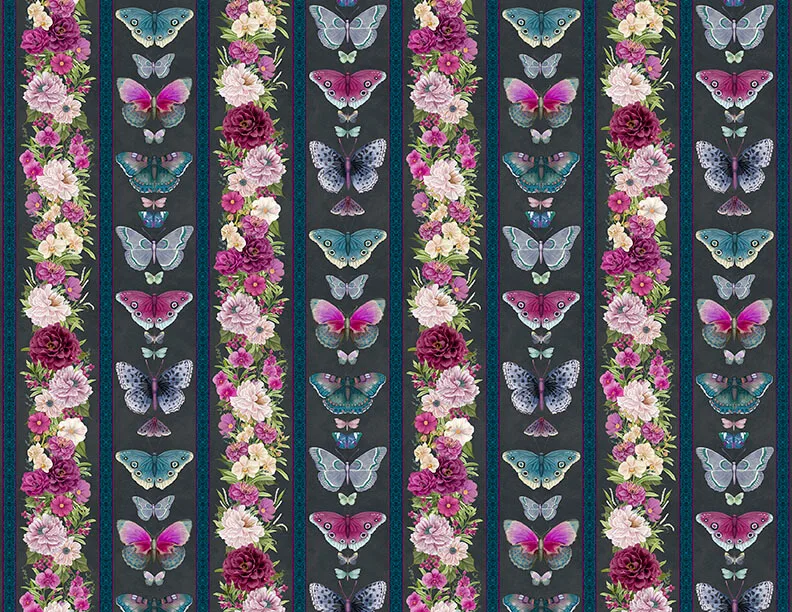 Midnight Garden by Danielle Leone - Border Stripe