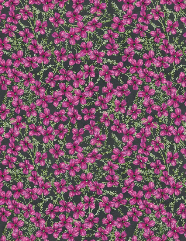 Midnight Garden by Danielle Leone -Small Floral Black/Purple