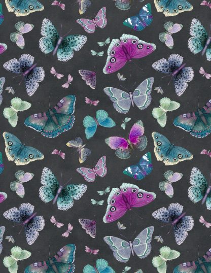 Midnight Garden by Danielle Leone - Garden Butterflies Floral All Over