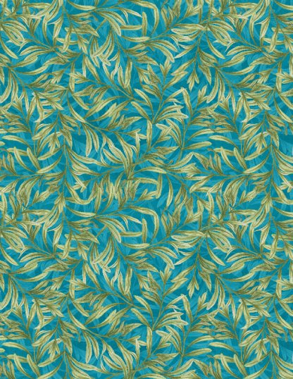 Midnight Garden by Danielle Leone -Garden Leaves All Over Teal
