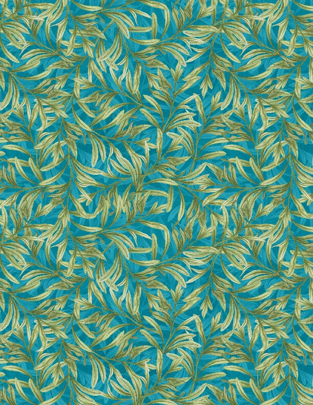 Midnight Garden by Danielle Leone -Garden Leaves All Over Teal
