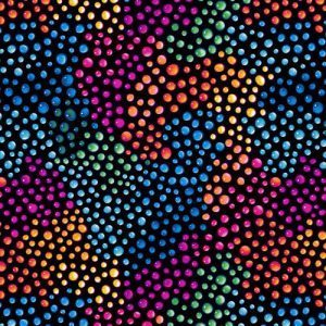 Rainbow Droplets 108" Black