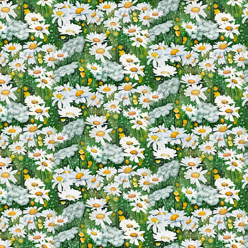 Woodland by Cedar West - Digital Daisies Y4134-1 White