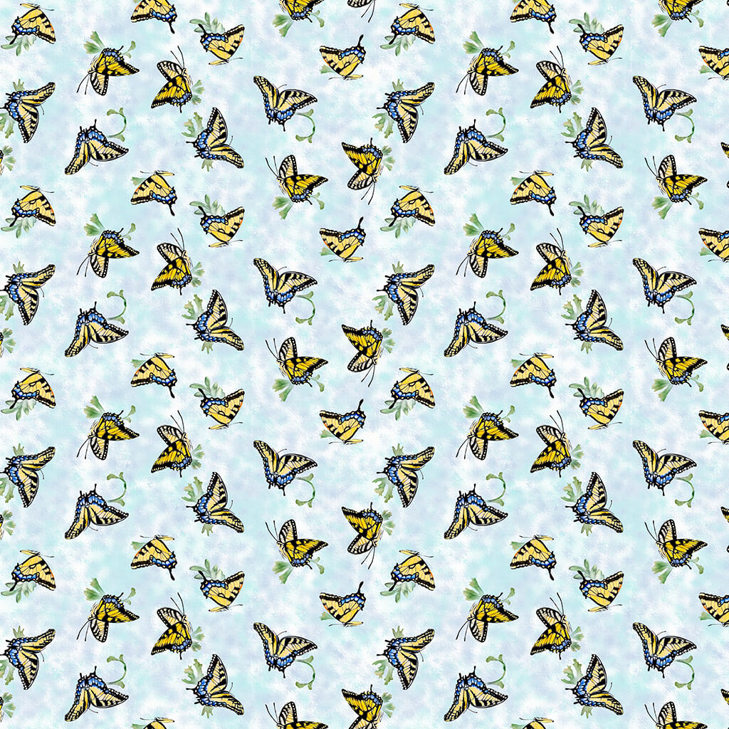 Woodland by Cedar West - Digital Swallowtails Y4135-97 Light Sky