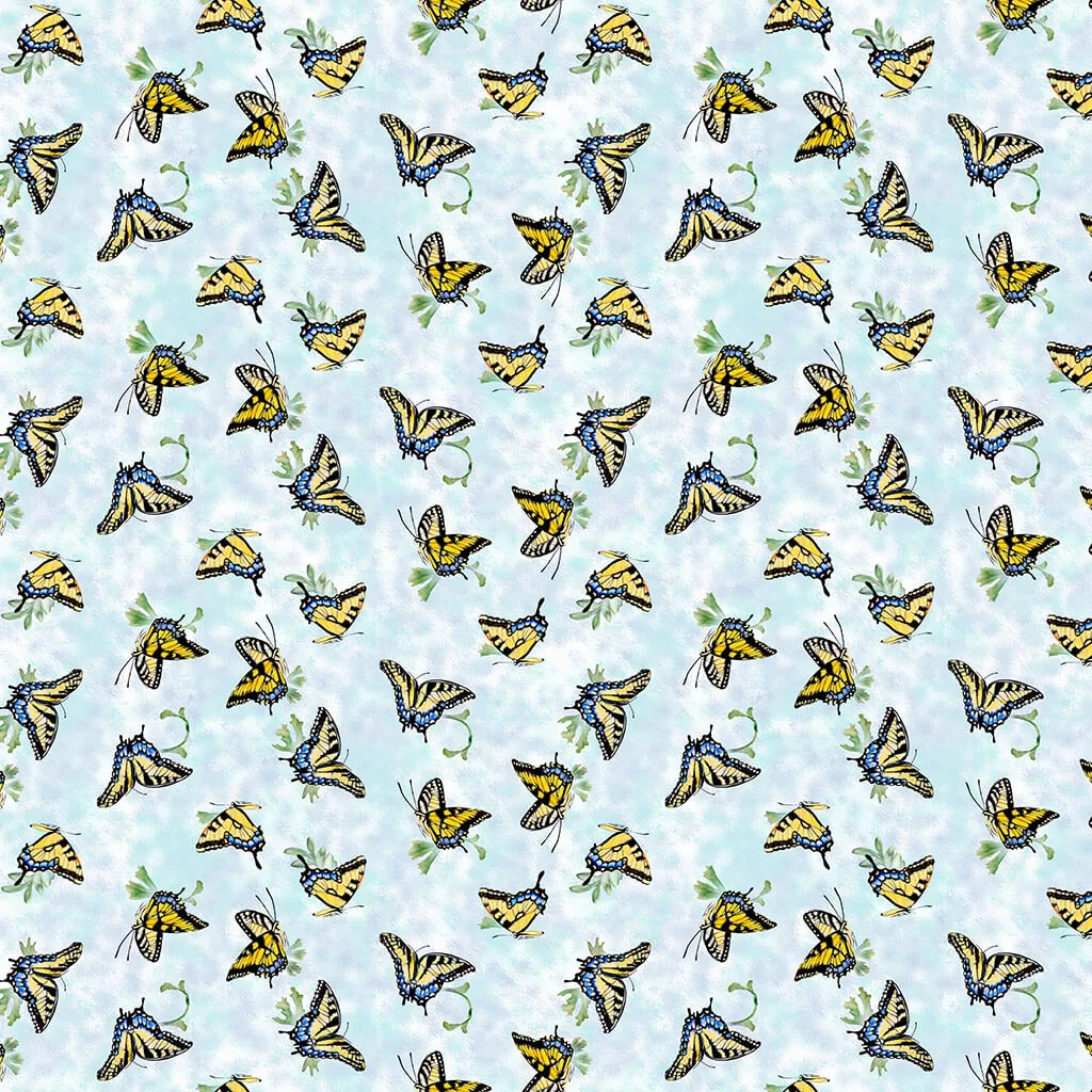 Woodland by Cedar West - Digital Swallowtails Y4135-97 Light Sky