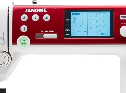 Janome MC6650 professional needle bed highlighting the one-push needle plate conversion system near Wak e Forest, NC.