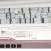 Janome MC9410QC flip-top accessory lid stitch selection library showing 300 built-in options near Danville and Southern VA.