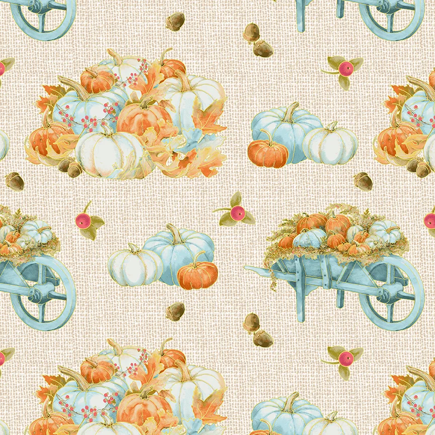 Pumpkin Kisses by Grace Violet Designs - Pumpkin and Wheel Barrow