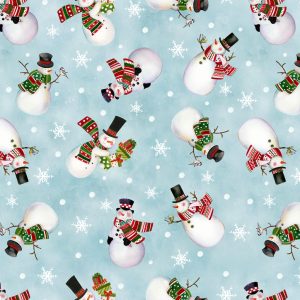 Snowman Christmas by Sue Zipkin - Digital Snowmen Light Teal