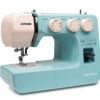 • Close-up of the Janome Travel Mate 16 mechanical stitch selection dial showing 16 built-in options near Raleigh, NC.