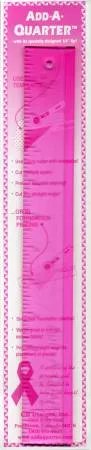 Add A-Quarter Ruler 1 1/2in x 12in Pink Add A-Quarter Ruler 1 1/2in x 12in Pink