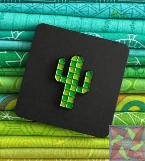 Patchwork Cactus Enamel Pin